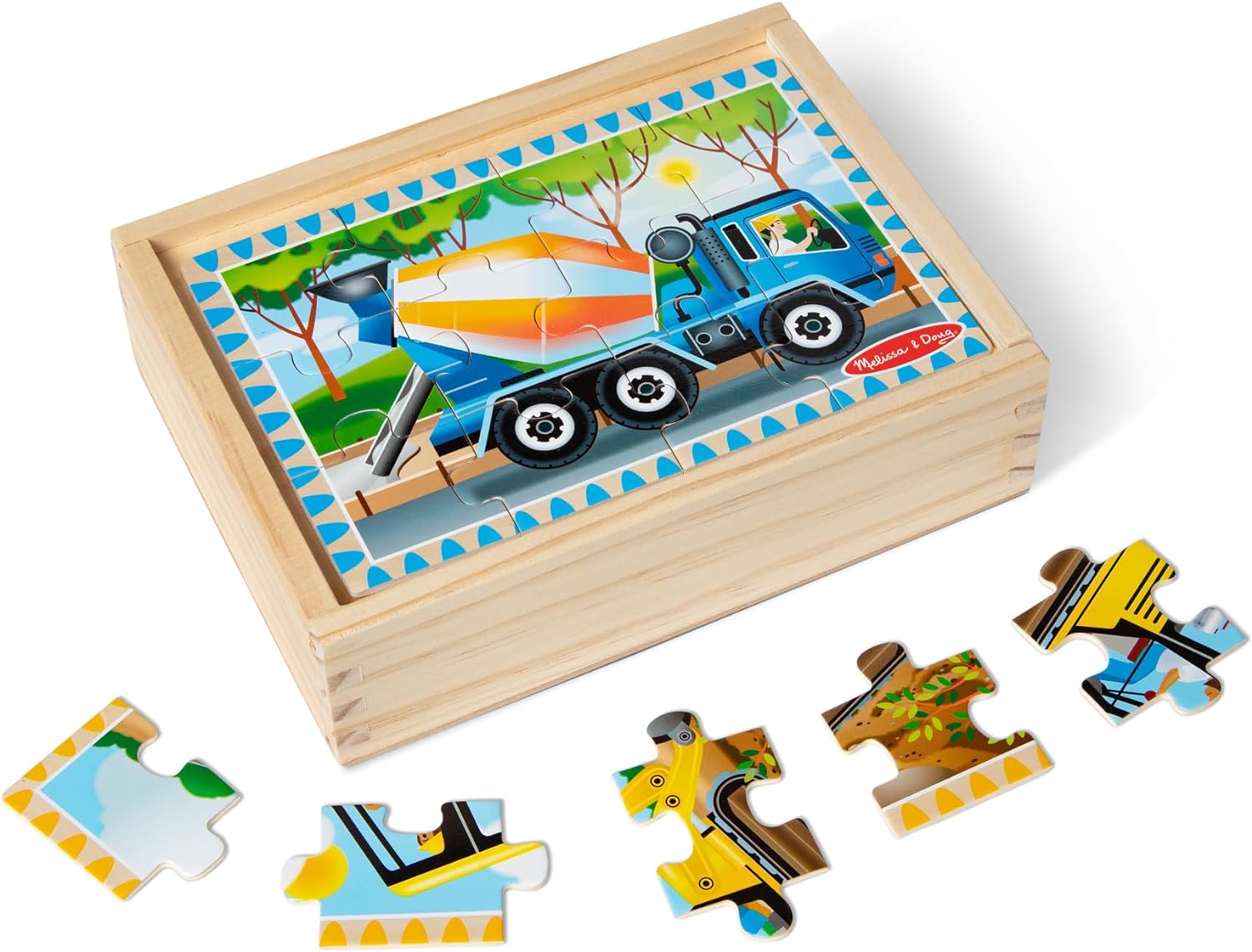 Melissa & Doug Construction Puzzles 4 in a Box - Image 2