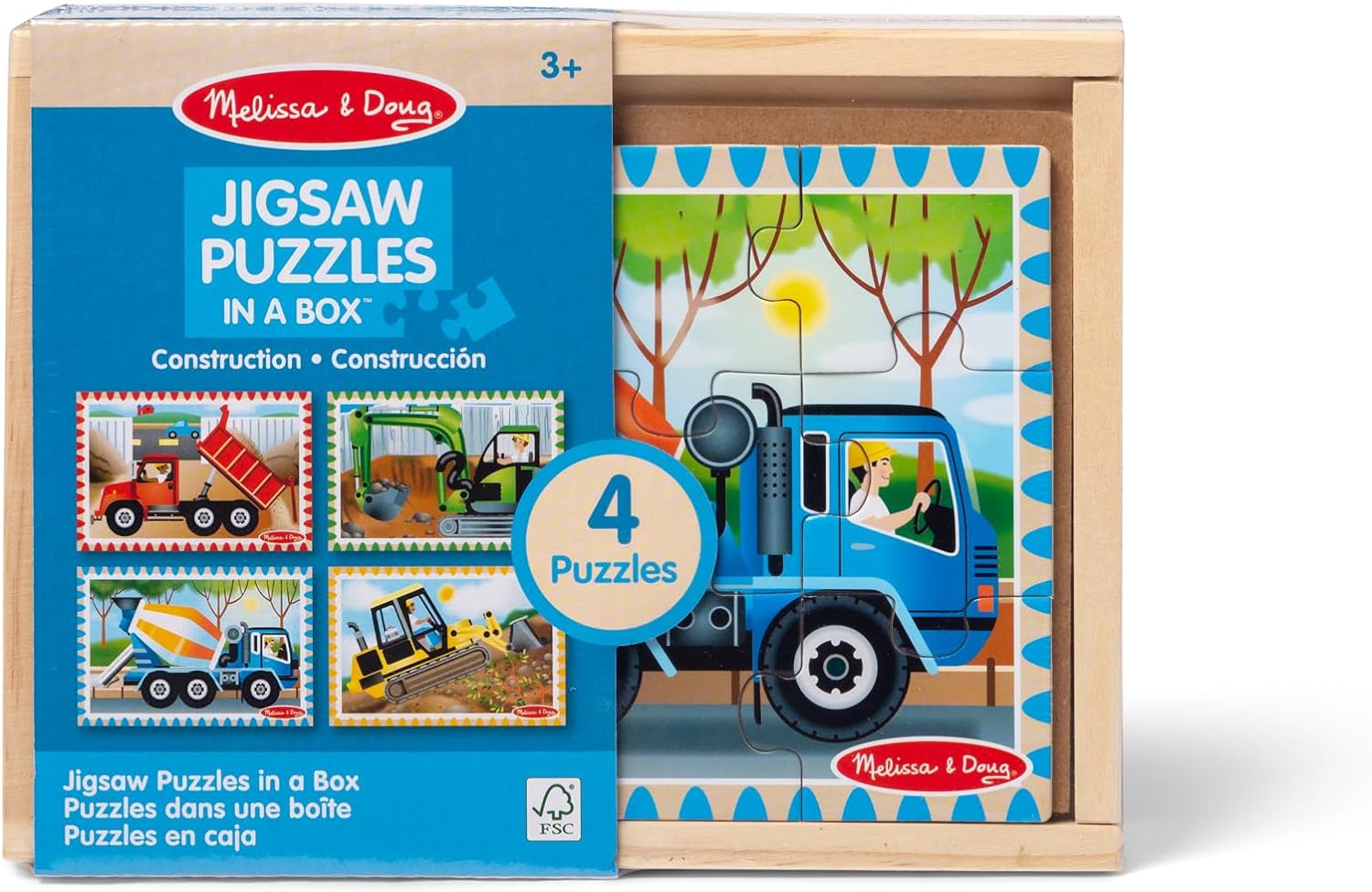 Melissa & Doug Construction Puzzles 4 in a Box