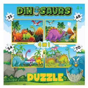 Dinosaurs 4 in 1 Puzzle (35+48+54+70pc)