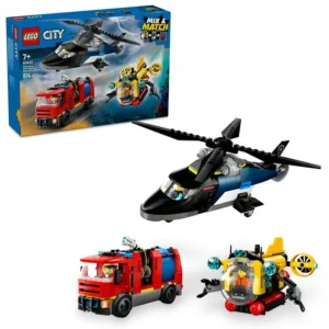 Lego 60462 City Helicopter, Fire Engine & Submarine Remix