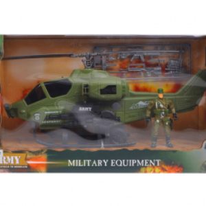 Military Helicopter & Soldier in Window Box