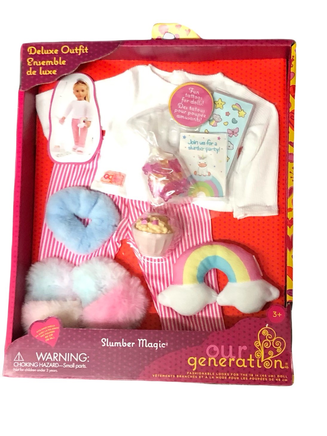 Our Generation Pajama Deluxe Outfit with Rainbow Pillow