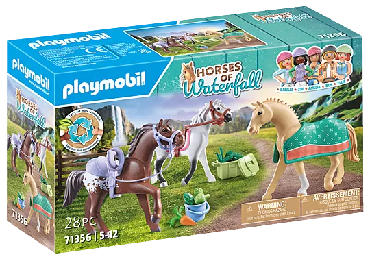 Playmobil 71356 Three Horse Set Morgan, Quarter Horse