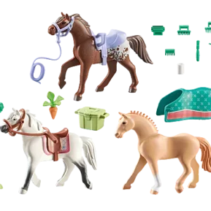 Playmobil 71356 Three Horse Set Morgan, Quarter Horse