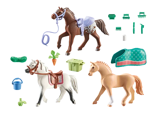 Playmobil 71356 Three Horse Set Morgan, Quarter Horse - Image 2