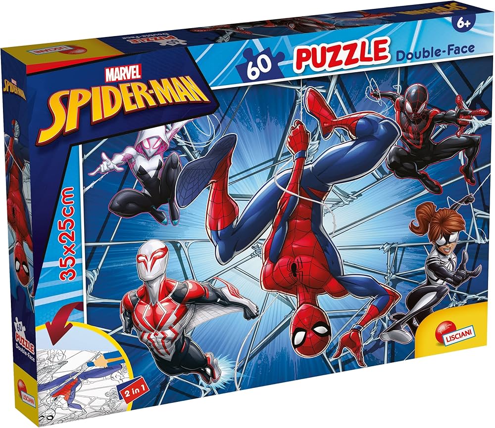 Lisciani Marvel Spiderman Double Face 60pc Puzzle