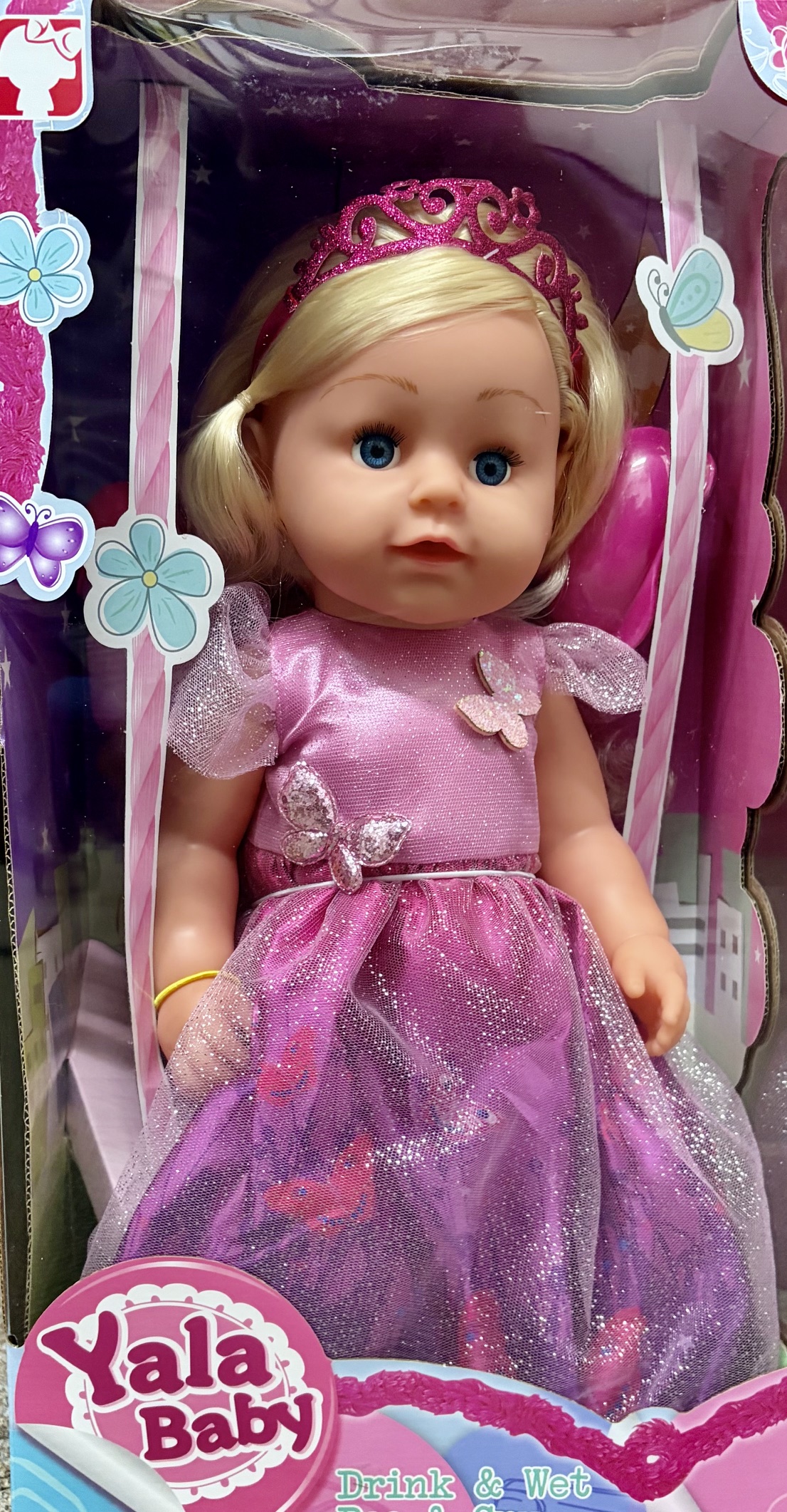 Yala Baby 45cm Doll with Tiara and Butterfly Dress
