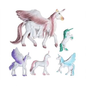 Plastic Pegasus/Unicorn Figurines 5 pieces in bag
